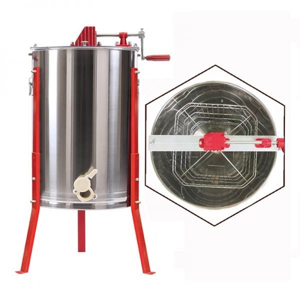 HE 4M Stainless Steel Manual 4 Frame Honey Extractor 1